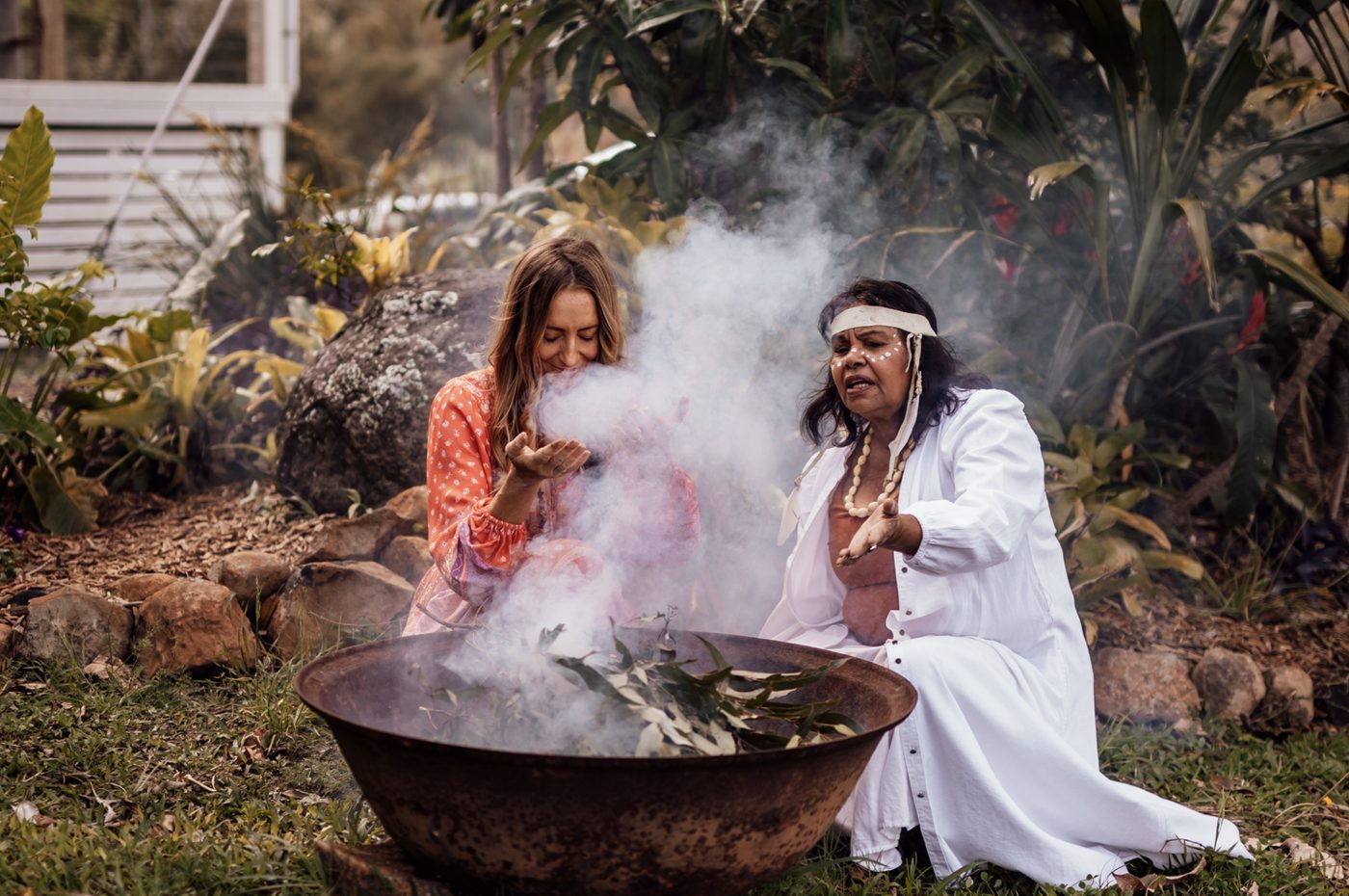 Smoking ceremony with a Bundjalung Elder on Country